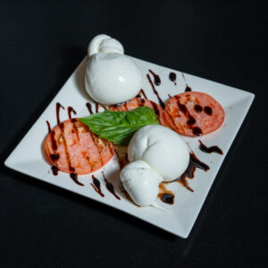 Fresh Burrata Mozzarella & Tomato Caprese with Balsamic Glaze